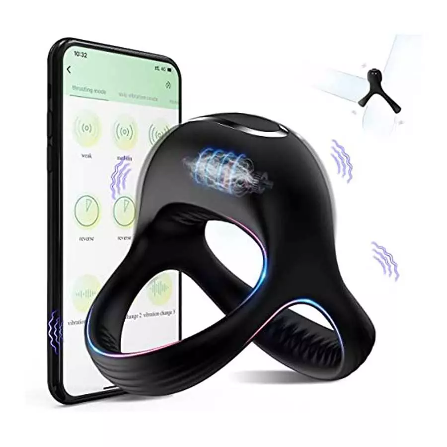 Vibrating Cock Ring Penis Ring Vibrator 10 Vibration Modes & USB Rechargeable， Silicone Adult Sex Toy for， Sex Toy for Man and C