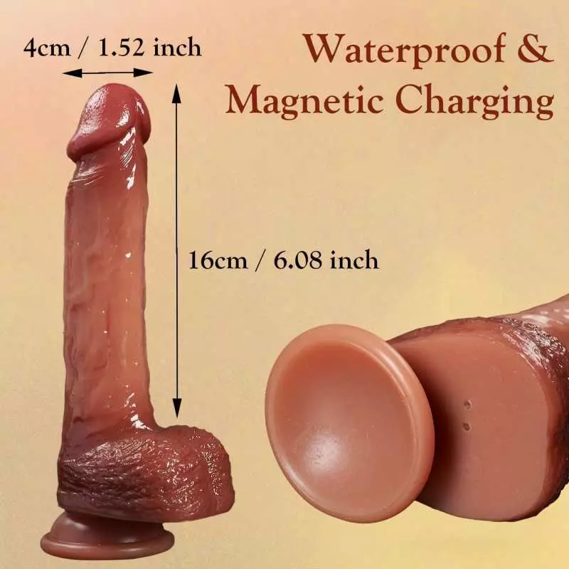 Black Thrusting Realistic Dildos Vibrator w/ 3 Thrusting & 9 Vibration Heating 8" Silicone Adult Sex Toys G-Spot Vibrating Penis