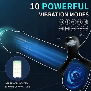 Vibrating Cock Ring Penis Ring Vibrator 10 Vibration Modes & USB Rechargeable， Silicone Adult Sex Toy for， Sex Toy for Man and C