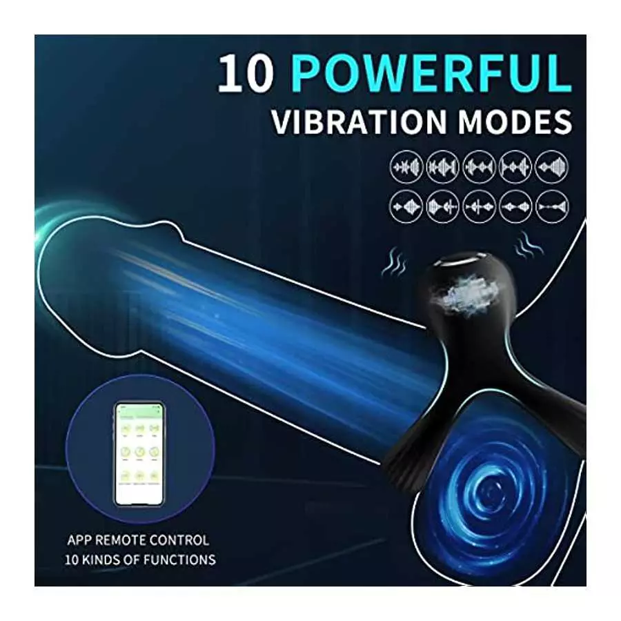 Vibrating Cock Ring Penis Ring Vibrator 10 Vibration Modes & USB Rechargeable， Silicone Adult Sex Toy for， Sex Toy for Man and C