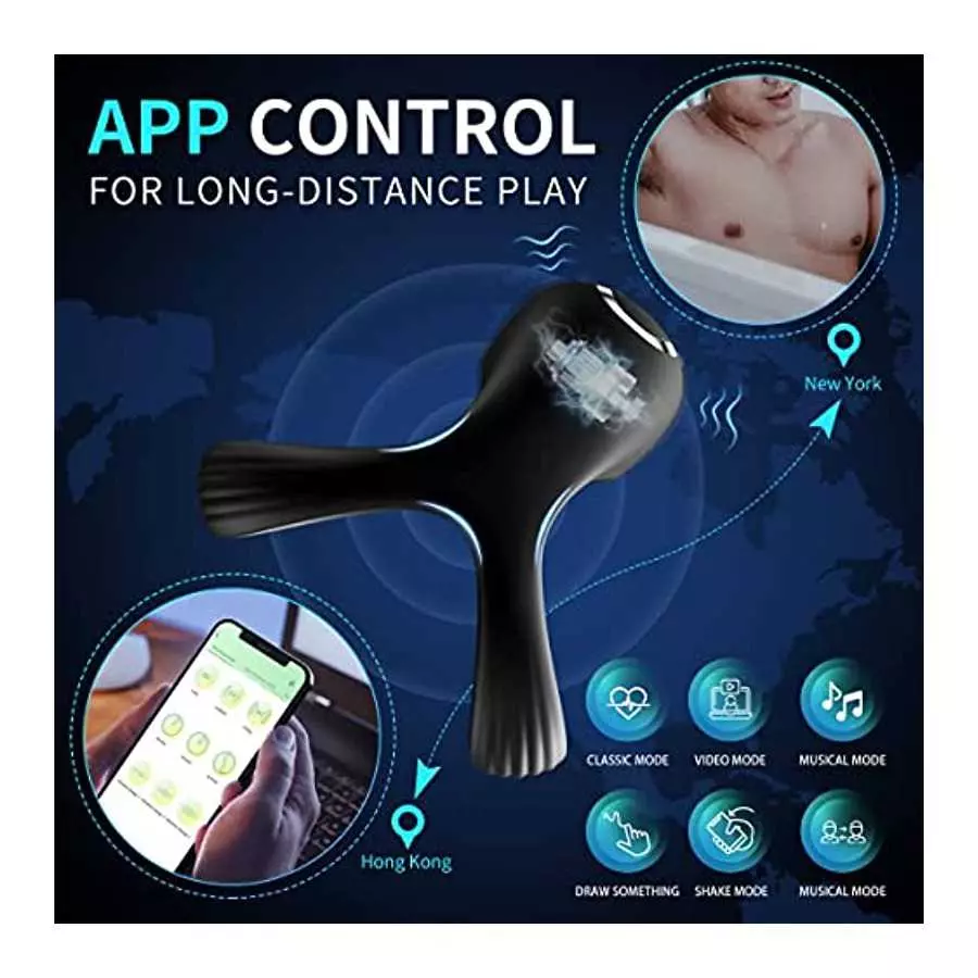 Vibrating Cock Ring Penis Ring Vibrator 10 Vibration Modes & USB Rechargeable， Silicone Adult Sex Toy for， Sex Toy for Man and C