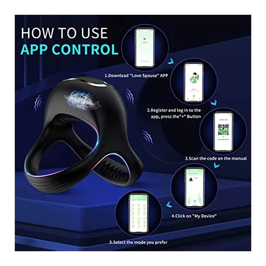 Vibrating Cock Ring Penis Ring Vibrator 10 Vibration Modes & USB Rechargeable， Silicone Adult Sex Toy for， Sex Toy for Man and C