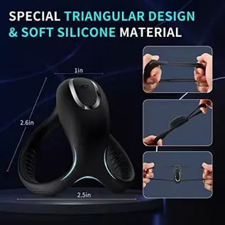 Vibrating Cock Ring Penis Ring Vibrator 10 Vibration Modes & USB Rechargeable， Silicone Adult Sex Toy for， Sex Toy for Man and C