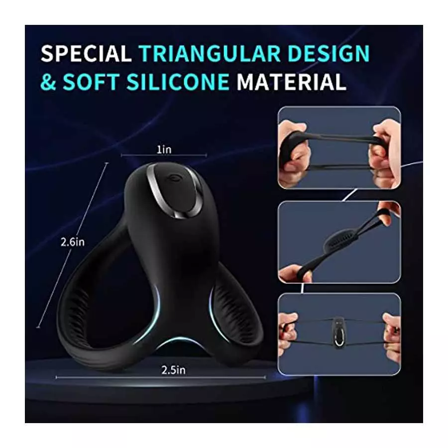 Vibrating Cock Ring Penis Ring Vibrator 10 Vibration Modes & USB Rechargeable， Silicone Adult Sex Toy for， Sex Toy for Man and C