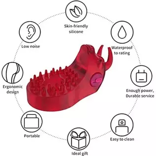 Vibrating Cock Ring with Bull Design, Silicone Penis Ring Vibrator Male Masturbator Adult Sex Toy for for Longer Harder Stronger