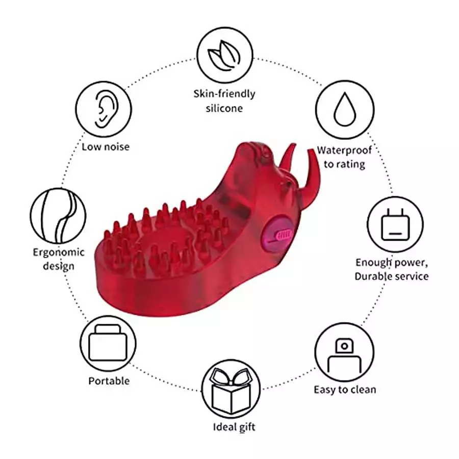 Vibrating Cock Ring with Bull Design, Silicone Penis Ring Vibrator Male Masturbator Adult Sex Toy for for Longer Harder Stronger