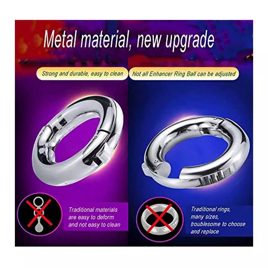 Stainless Steel Penis Ring,Sex Toys Male Cockring Penis Loop,Penis Rings,Male Enhancer Ring Ball,Wearable Adjustable Man Ball St