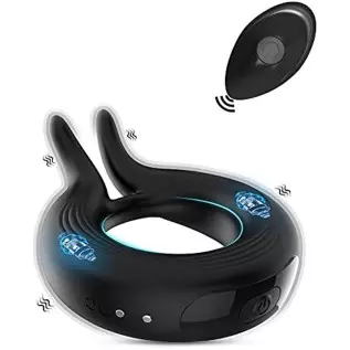 Vibrating Cock Ring Vibrator Sex Toys for Male Men Couples 10 Modes with Remote Control, VOBJOY Vibrating Penis Ring Adult Senso