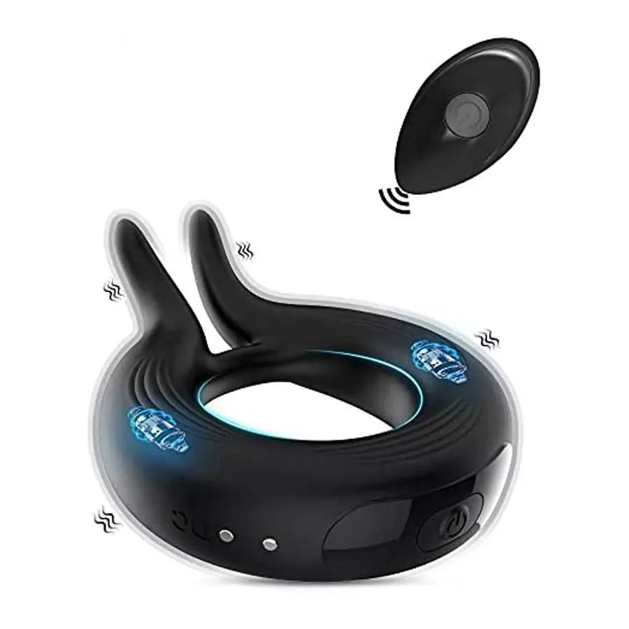 Vibrating Cock Ring Vibrator Sex Toys for Male Men Couples 10 Modes with Remote Control, VOBJOY Vibrating Penis Ring Adult Senso