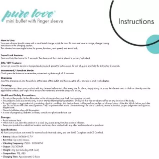 Pure Love Portable Finger Vibrator, Rechargeable, Purple Pure Love Portable Finger Vibrator, Rechargeable, Purple