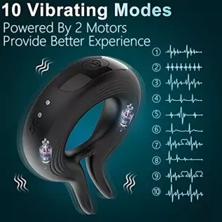 Vibrating Cock Ring Vibrator Sex Toys for Male Men Couples 10 Modes with Remote Control, VOBJOY Vibrating Penis Ring Adult Senso
