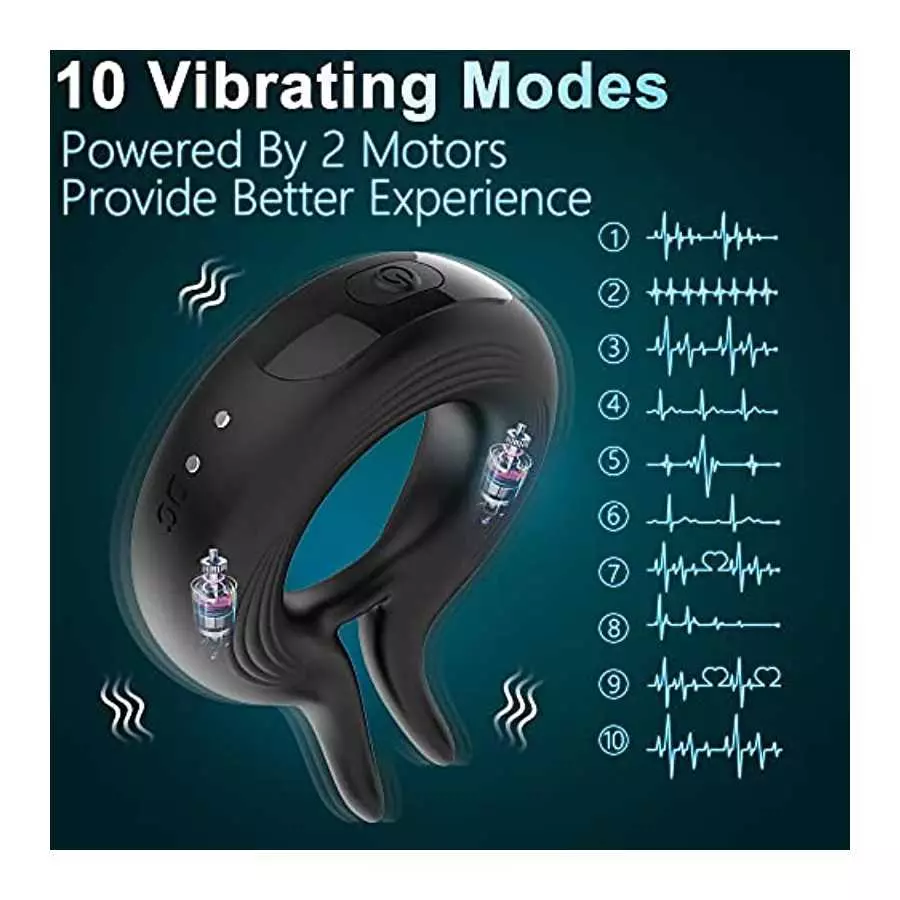 Vibrating Cock Ring Vibrator Sex Toys for Male Men Couples 10 Modes with Remote Control, VOBJOY Vibrating Penis Ring Adult Senso