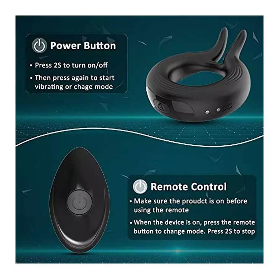 Vibrating Cock Ring Vibrator Sex Toys for Male Men Couples 10 Modes with Remote Control, VOBJOY Vibrating Penis Ring Adult Senso