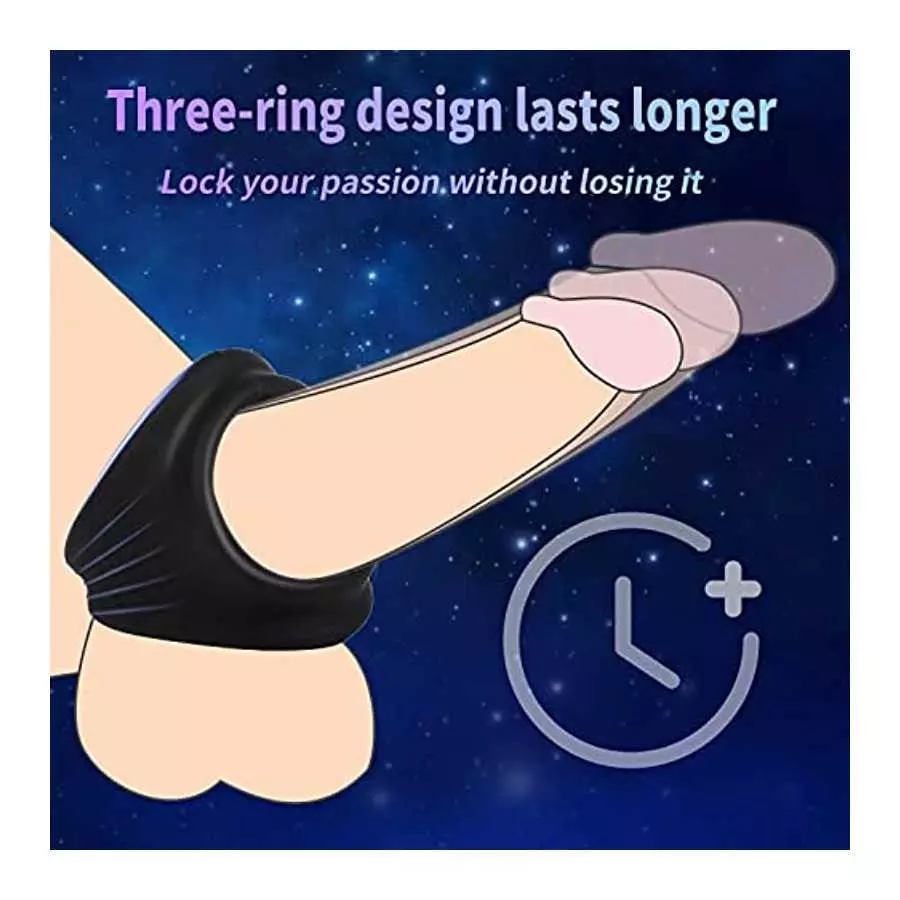 3 in 1 Penis Ring for Men, Ultra Soft Premium Silicone Cock Ring, Longer Harder Stronger , Long Lasting Men Sex Toy, Sex Toy for