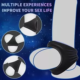 3 in 1 Penis Ring for Men, Ultra Soft Premium Silicone Cock Ring, Longer Harder Stronger , Long Lasting Men Sex Toy, Sex Toy for