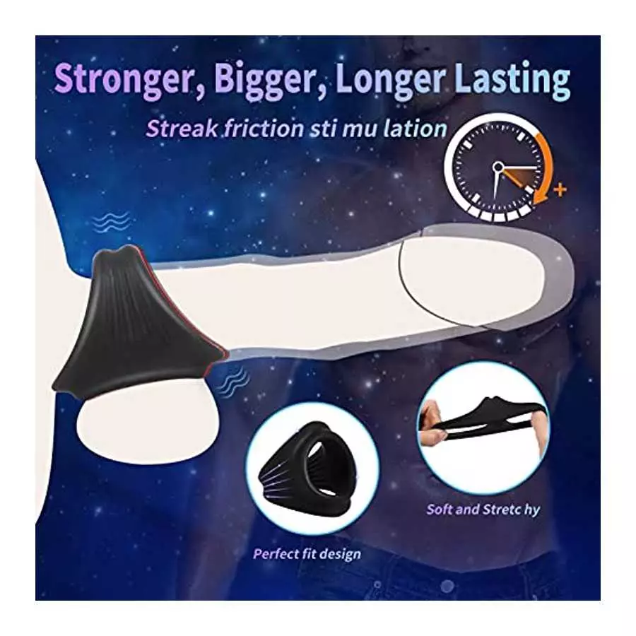 3 in 1 Penis Ring for Men, Ultra Soft Premium Silicone Cock Ring, Longer Harder Stronger , Long Lasting Men Sex Toy, Sex Toy for