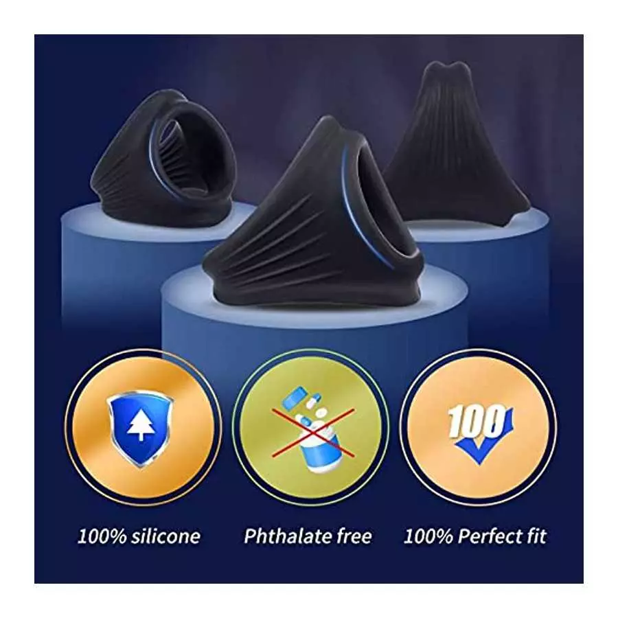 3 in 1 Penis Ring for Men, Ultra Soft Premium Silicone Cock Ring, Longer Harder Stronger , Long Lasting Men Sex Toy, Sex Toy for