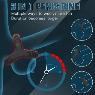 Silicone Penis Rings Set,Dovelo 3 in 1 Penis Ring and Silicone Dual Cock Ring for Men Longer Lasting Erection, Adult Sex Toys fo