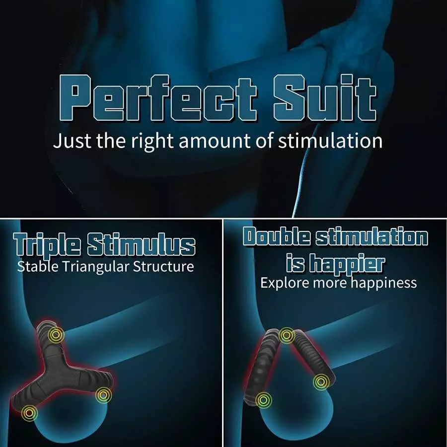 Silicone Penis Rings Set,Dovelo 3 in 1 Penis Ring and Silicone Dual Cock Ring for Men Longer Lasting Erection, Adult Sex Toys fo