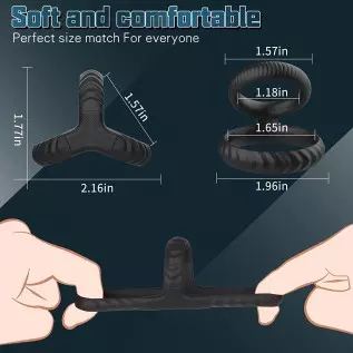 Silicone Penis Rings Set,Dovelo 3 in 1 Penis Ring and Silicone Dual Cock Ring for Men Longer Lasting Erection, Adult Sex Toys fo
