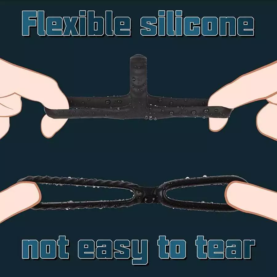 Silicone Penis Rings Set,Dovelo 3 in 1 Penis Ring and Silicone Dual Cock Ring for Men Longer Lasting Erection, Adult Sex Toys fo