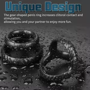 Silicone Penis Rings Set,Dovelo 3 in 1 Penis Ring and Silicone Dual Cock Ring for Men Longer Lasting Erection, Adult Sex Toys fo