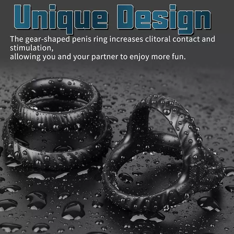 Silicone Penis Rings Set,Dovelo 3 in 1 Penis Ring and Silicone Dual Cock Ring for Men Longer Lasting Erection, Adult Sex Toys fo