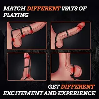 Silicone Penis Ring, TIVINO 3 in 1 Ultra Soft Cock Ring for Erection Enhancing Stamina Prolonging, 3 Different Sizes Cock Rings