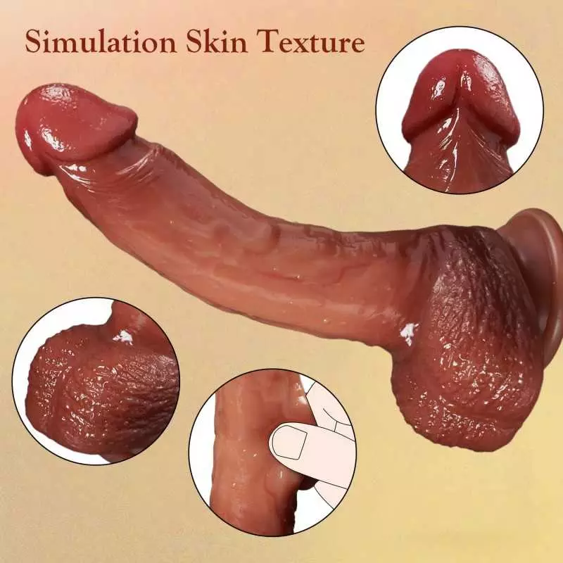 Black Thrusting Realistic Dildos Vibrator w/ 3 Thrusting & 9 Vibration Heating 8" Silicone Adult Sex Toys G-Spot Vibrating Penis