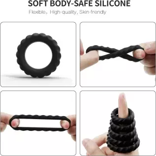 Silicone Penis Rings for Erection Enhancing - Adorime Premium Training Cock Ring for Men’s Sexual Life and Stamina Prolonging, M