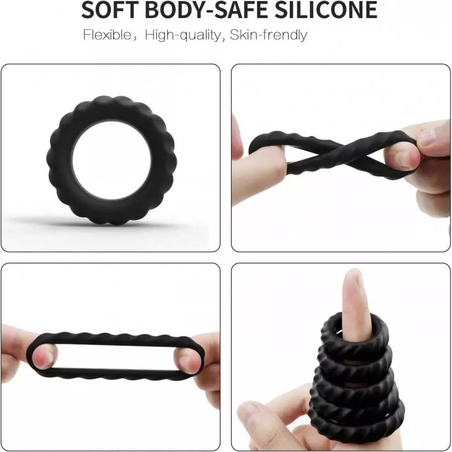 Silicone Penis Rings for Erection Enhancing - Adorime Premium Training Cock Ring for Men’s Sexual Life and Stamina Prolonging, M