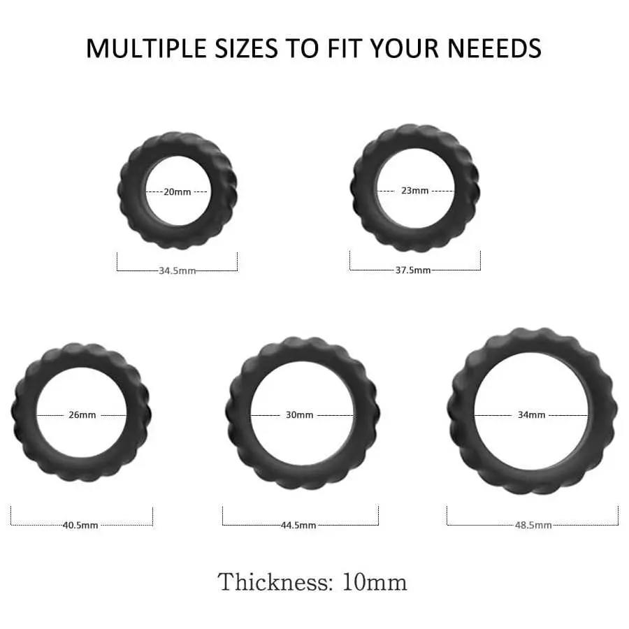 Silicone Penis Rings for Erection Enhancing - Adorime Premium Training Cock Ring for Men’s Sexual Life and Stamina Prolonging, M