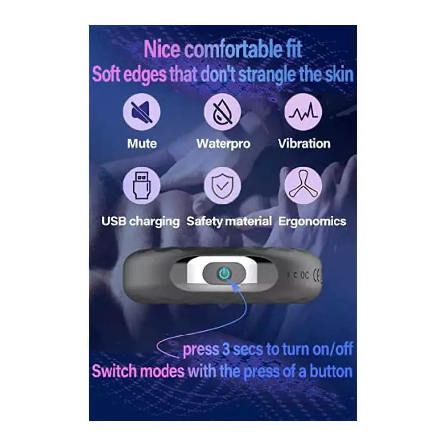 Cock Ring Vibrating Penis Rings - Male Sex Toy with 10 Modes Male Delayed Orgasm Toys Silicone Waterproof Vibration Sex Toys for