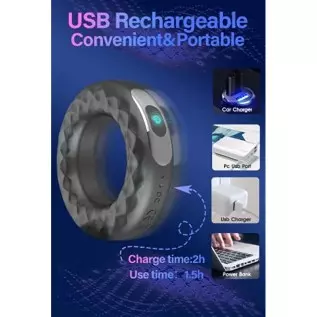 Cock Ring Vibrating Penis Rings - Male Sex Toy with 10 Modes Male Delayed Orgasm Toys Silicone Waterproof Vibration Sex Toys for