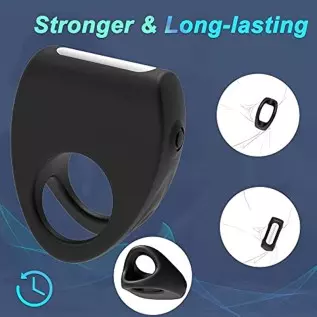 Vibrating Penis Cock Ring Men Sex Toys for Couples Pleasure, Super C-Rings Bullet Vibrator with 10 Intense Vibration Modes Males