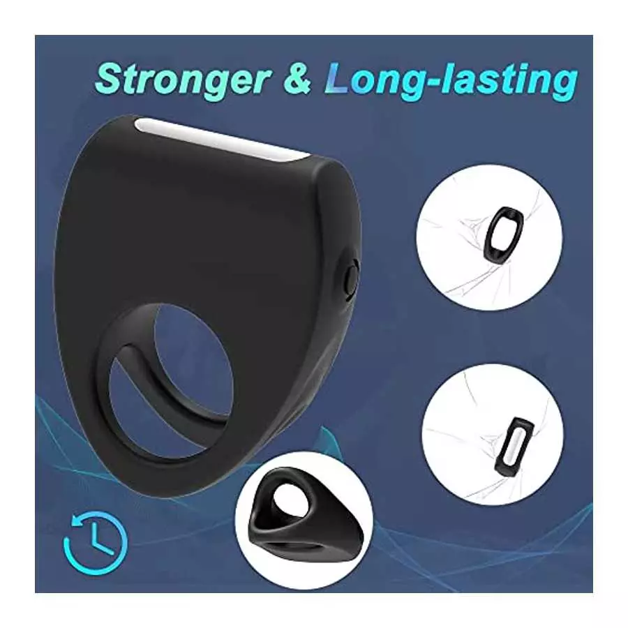 Vibrating Penis Cock Ring Men Sex Toys for Couples Pleasure, Super C-Rings Bullet Vibrator with 10 Intense Vibration Modes Males