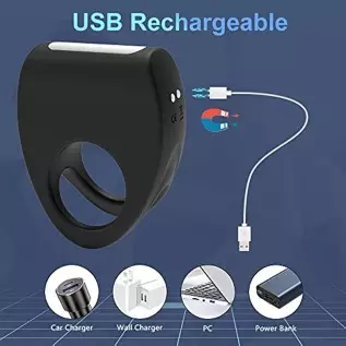 Vibrating Penis Cock Ring Men Sex Toys for Couples Pleasure, Super C-Rings Bullet Vibrator with 10 Intense Vibration Modes Males