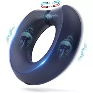 Penis Rings,SHEHEME Vibrating Cock Ring for Men with Magnetic Adsorption Adjustment,10 Vibration Modes,Rechargeable Waterproof S