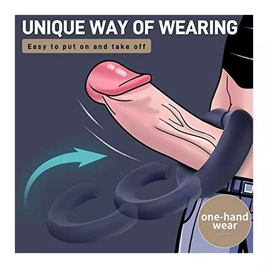 Penis Rings,SHEHEME Vibrating Cock Ring for Men with Magnetic Adsorption Adjustment,10 Vibration Modes,Rechargeable Waterproof S