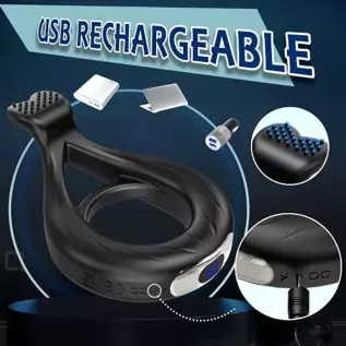 Vibrating Cock Ring App Remote Control, Penis Ring Couple Vibrator with 9 Intense Vibration Modes, Male Clitoral Vibrator Rechar