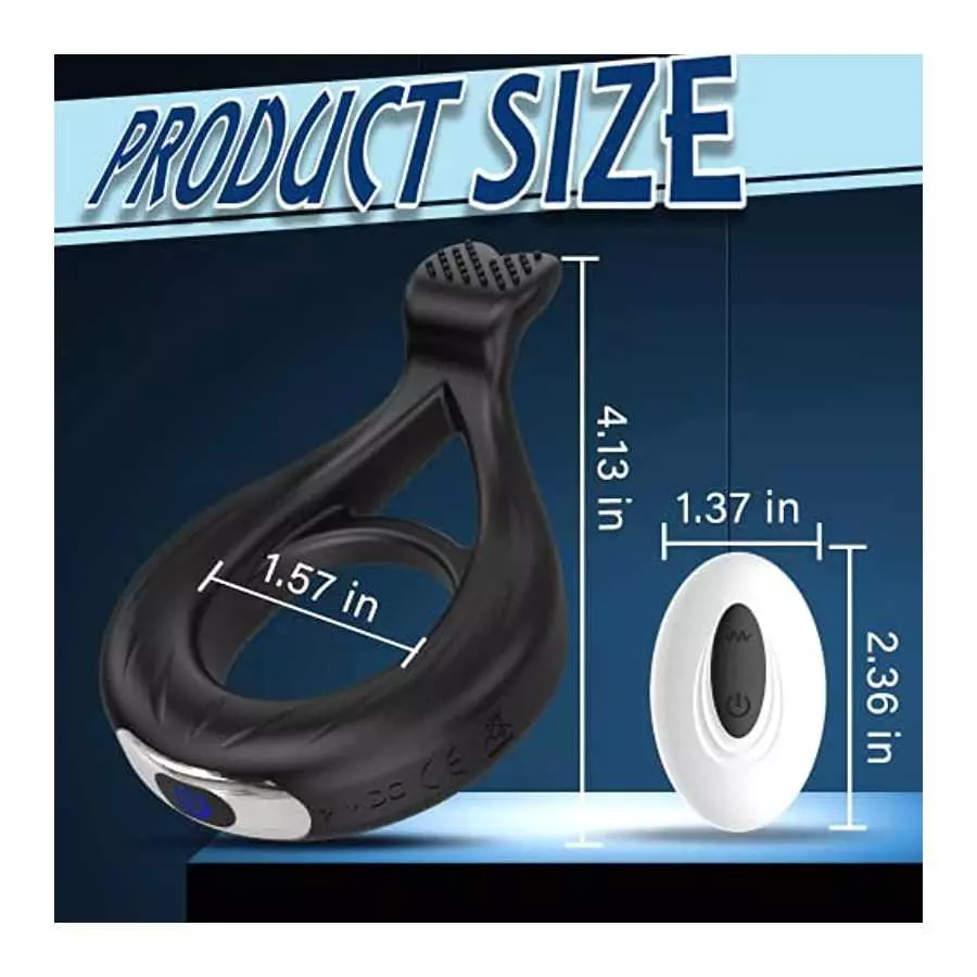 Vibrating Cock Ring App Remote Control, Penis Ring Couple Vibrator with 9 Intense Vibration Modes, Male Clitoral Vibrator Rechar