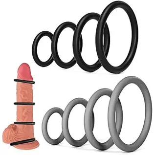 8 PCS Penis Ring Cock Ring Set for Men Sex, PATTNIUM Longer Harder Stronger Erection Cock Ring for Sex Men Erection Enhancing an