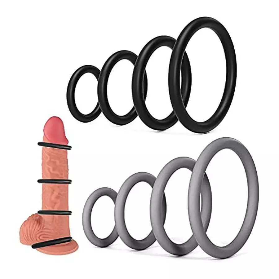 8 PCS Penis Ring Cock Ring Set for Men Sex, PATTNIUM Longer Harder Stronger Erection Cock Ring for Sex Men Erection Enhancing an