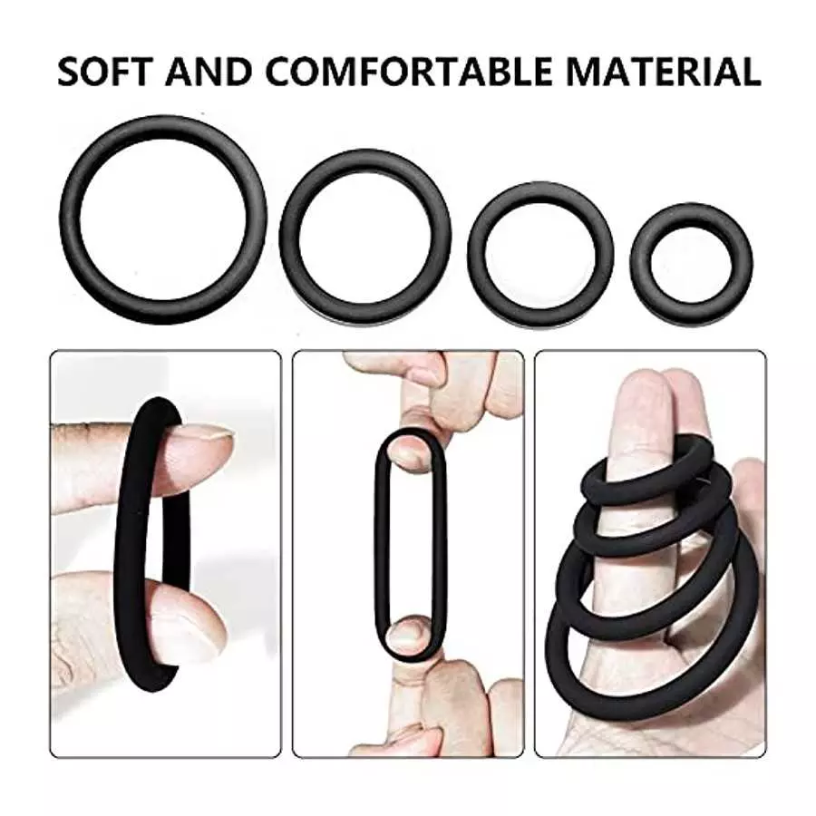8 PCS Penis Ring Cock Ring Set for Men Sex, PATTNIUM Longer Harder Stronger Erection Cock Ring for Sex Men Erection Enhancing an
