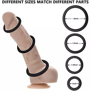 8 PCS Penis Ring Cock Ring Set for Men Sex, PATTNIUM Longer Harder Stronger Erection Cock Ring for Sex Men Erection Enhancing an