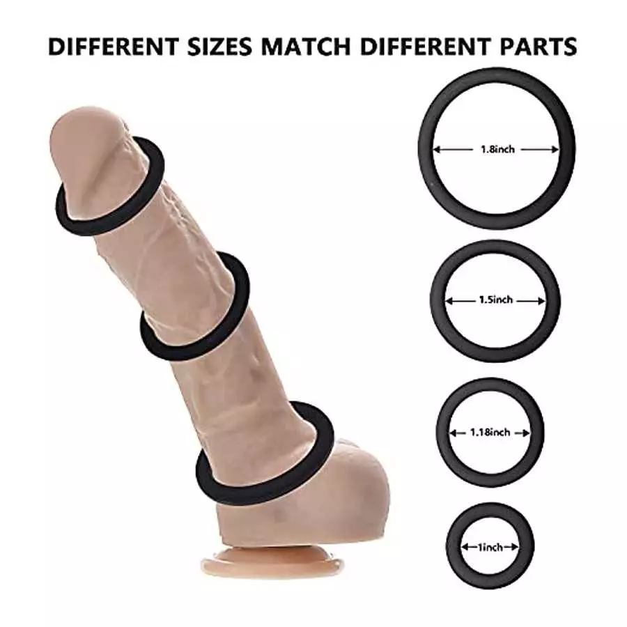 8 PCS Penis Ring Cock Ring Set for Men Sex, PATTNIUM Longer Harder Stronger Erection Cock Ring for Sex Men Erection Enhancing an