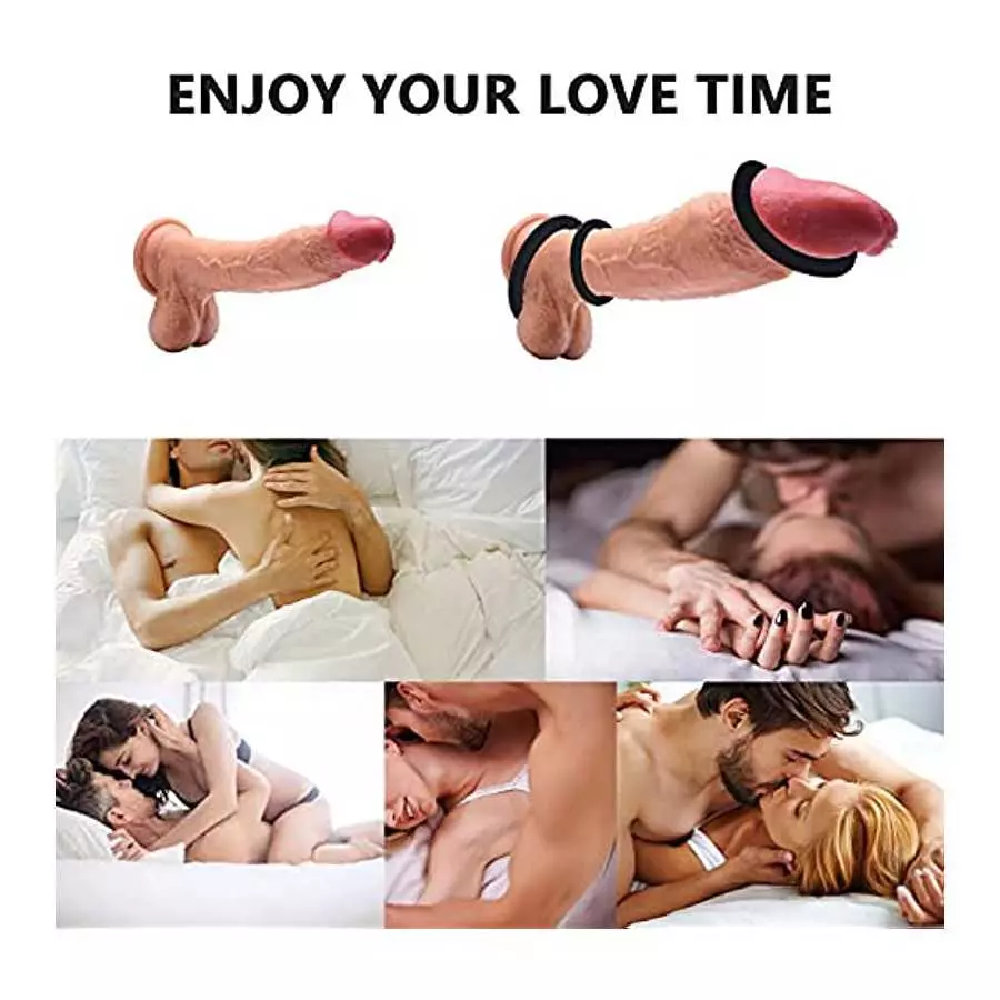 8 PCS Penis Ring Cock Ring Set for Men Sex, PATTNIUM Longer Harder Stronger Erection Cock Ring for Sex Men Erection Enhancing an