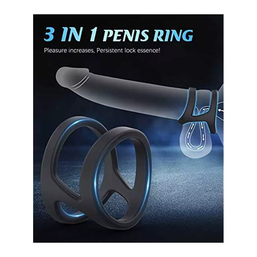 Silicone Penis Ring, Ultra Soft Stretchy Cock Rings Design for Stronger Pleasure Enhance, Longer Harder Erection, Adult Sensory