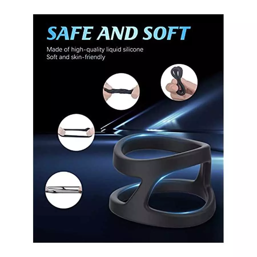 Silicone Penis Ring, Ultra Soft Stretchy Cock Rings Design for Stronger Pleasure Enhance, Longer Harder Erection, Adult Sensory