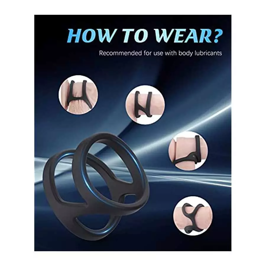 Silicone Penis Ring, Ultra Soft Stretchy Cock Rings Design for Stronger Pleasure Enhance, Longer Harder Erection, Adult Sensory